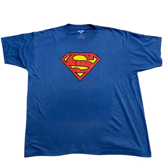 DC Comics Blue Superman Logo T-Shirt - Picture 1 of 3